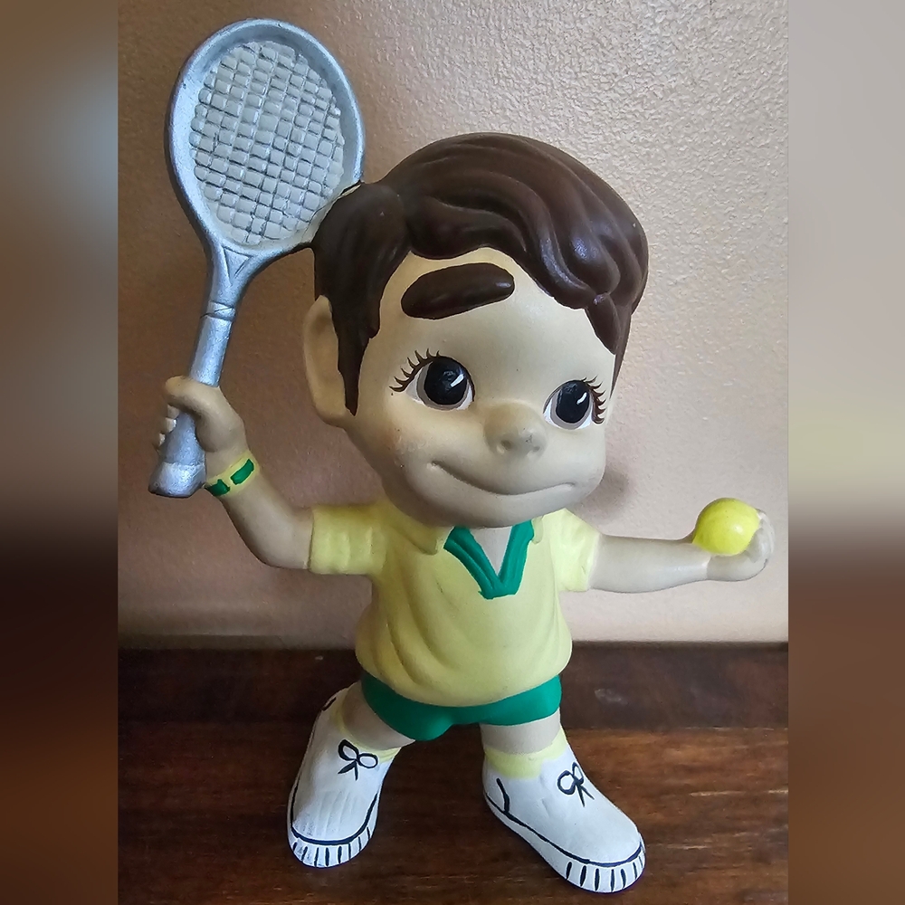 Vintage Atlantic Mold Boy Tennis Player Ceramic Figure